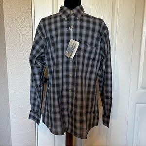 NWT River Trader Button Down Long Sleeve‎ Plaid Shirt Size Medium